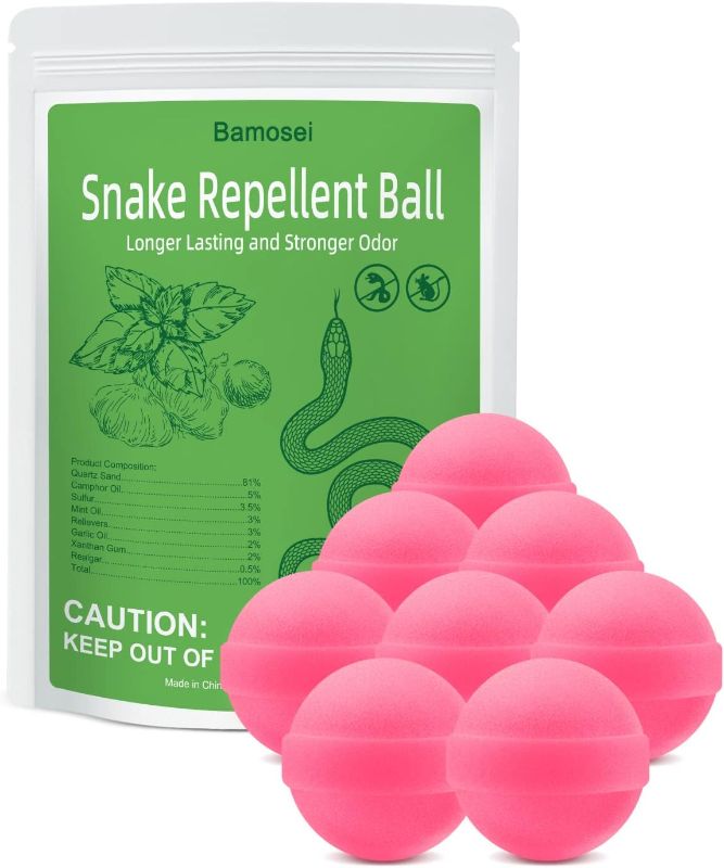 Photo 1 of Bamosei 8 Packs Snake Away Repellent for Yard Powerful Be Gone Pet and Children Safe Ball for Outdoors Defence Indoors Lawn Garden Camping Fishing Home Control