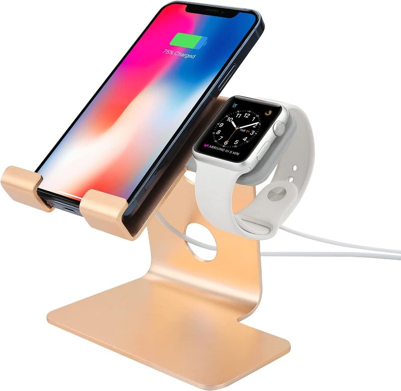 Photo 1 of Tranesca 2-in-1 Charger Stand Station Compatible with iPhone That uses Magsafe Charger (Gold)