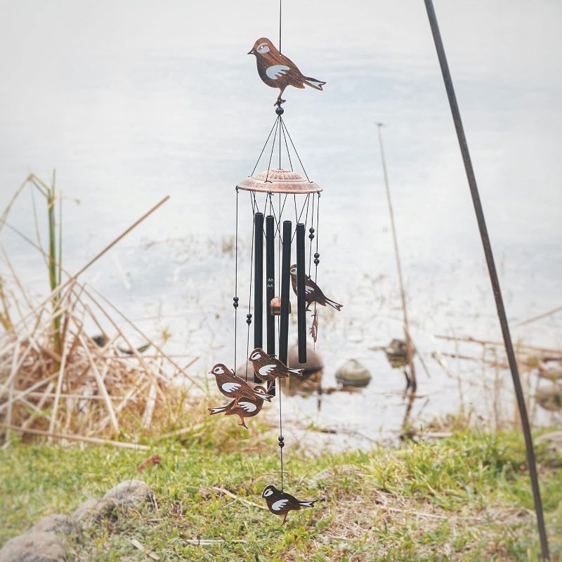 Photo 1 of  32" H Soothing Songbirds Wind Chimes for Outside Unique Songbirds Soothing Windchimes Outdoor Decorations Garden Decor Songbirds Gift for Women, Mom, Grandma, Unisex