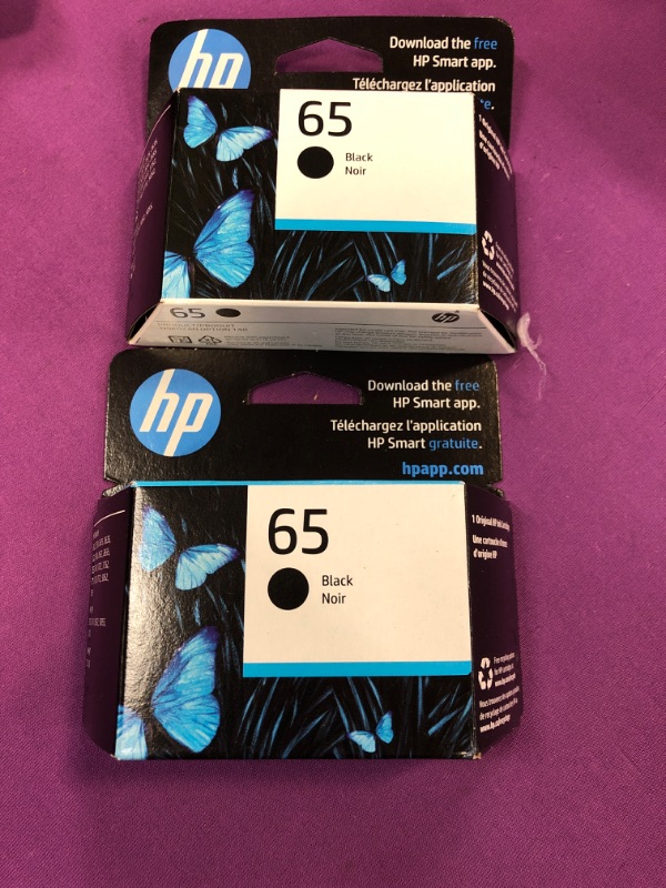 Photo 2 of HP 65 Black Ink Cartridge | Works AMP 100 Series, DeskJet 2600, 3700 Series, Envy 5000 Series | Eligible for Instant Ink | N9K02AN (Pack of 2) 1 Count (Pack of 2)