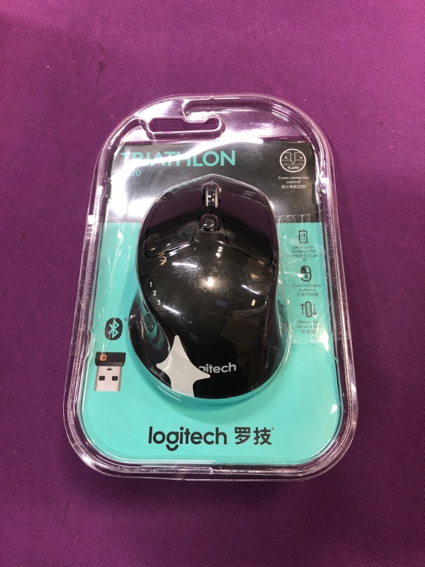 Photo 2 of Logitech M720 Triathlon Multi-Device Wireless Mouse, Bluetooth, USB Unifying Receiver, 1000 DPI, 8 Buttons, 2-Year Battery, Compatible with Laptop, PC, Mac, iPadOS - Black