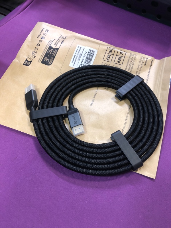 Photo 2 of Silkland DisplayPort 2.1 Cable, DP 2.0 Cable 10FT [16K@60Hz, 10K@60Hz, 8K@120Hz, 4K@240Hz 165Hz 144Hz] 80Gbps HDR10 HDCP DSC 1.2a, Video Display Port 2.1 Cord Compatible FreeSync G-Sync Gaming Monitor 10 Feet Grey