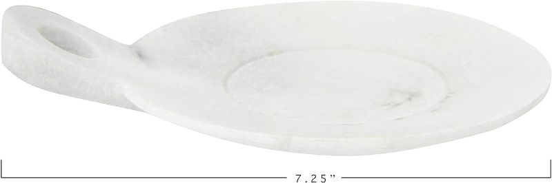 Photo 1 of Creative Co-Op Large Marble Handle Dish, 6", White