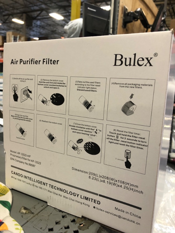 Photo 2 of Bulex Ture HEPA Air Purifier Filter for AF-3222-2020 Upgraded