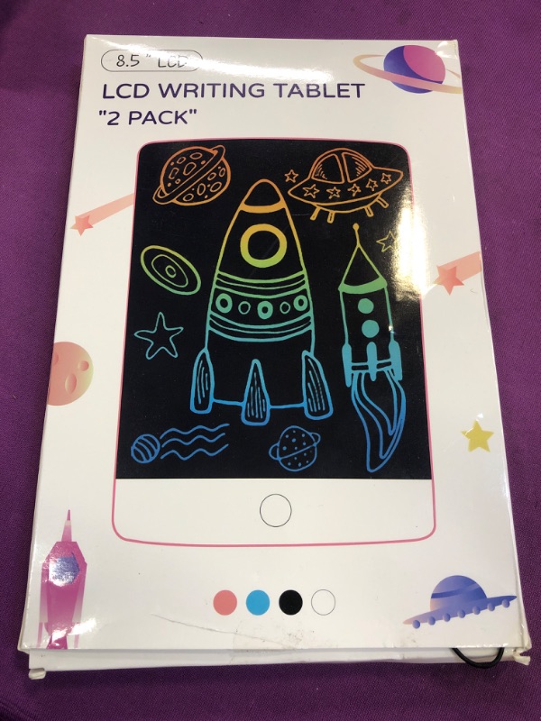 Photo 2 of 2 Pack LCD Writing Tablets for Kids Colorful Screen Doodle Board Reusable Drawing Pad Educational Learning Toys Gift for 3+ Years Old Boys Girls Toddlers 8.5 inch