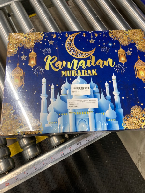 Photo 2 of 30-Day Ramadan Advent, Calendar Pre-assembled Ramadan Gifts Box, Ramadan Decorations Drawers, Gold Blue Festive Islamic Art Ramadan Gift Eid Gift for Kid, Ramadan Craft for Kids