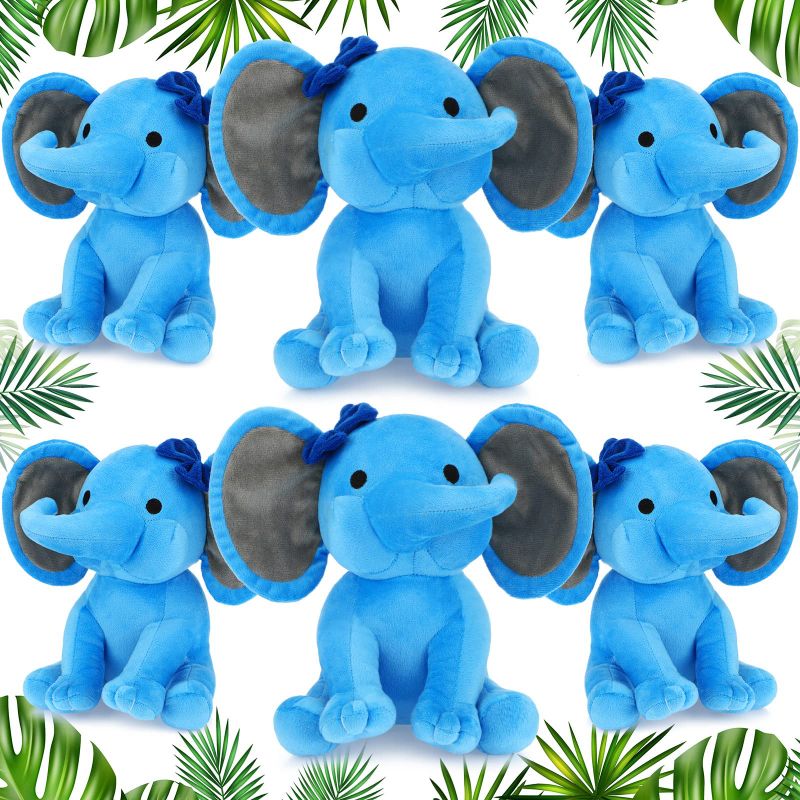 Photo 1 of 6 Pieces Elephant Stuffed Animals 9.84 Inches Soft Cute Elephant Plush Toys for Baby Shower Elephant Themed Birthday Party Supplies (PURPLE)