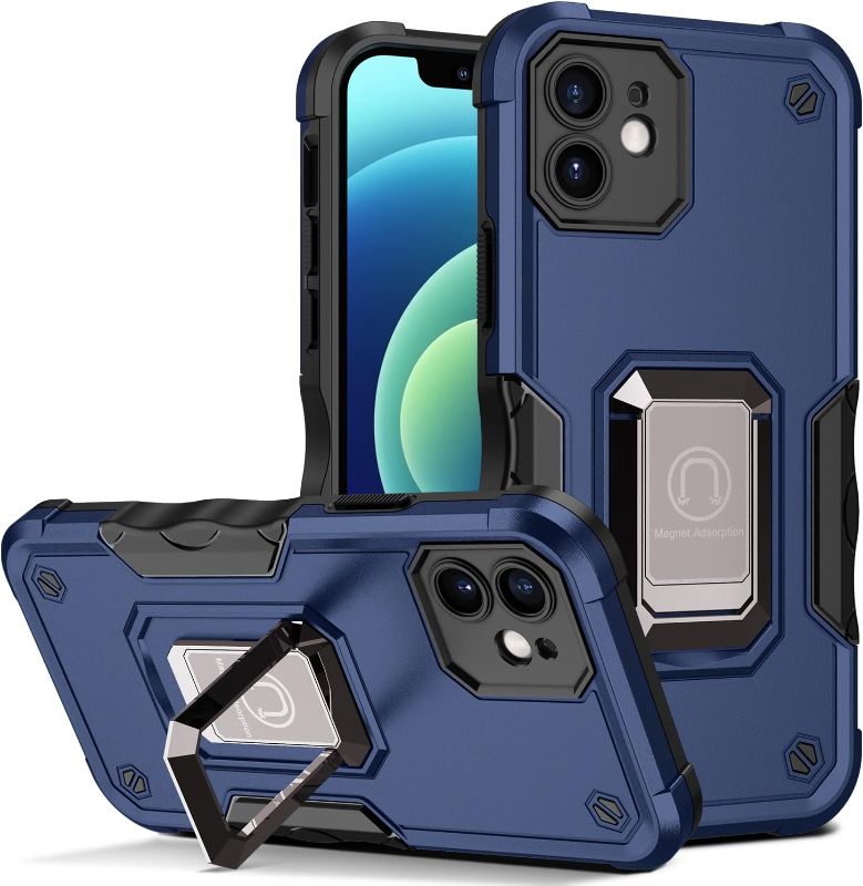 Photo 1 of Compatible with iPhone Case, Heavy Duty Rugged Double Layer with Ring Holder Fine Hole Cover, Compatible with iPhone 