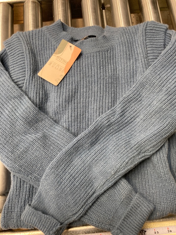 Photo 1 of WOMENS NEW PEARL BLUE SWEATER DRESS, SIZE SMALL