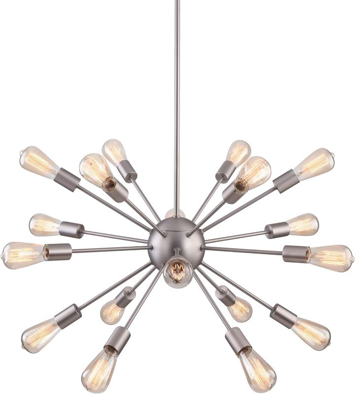 Photo 1 of 18-Light Brushed Nickel Sputnik Chandelier Ceiling Light
