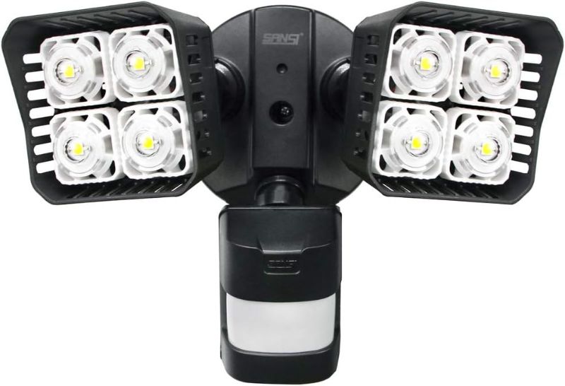 Photo 1 of 30-Watt 3400 Lumens 180-Degree Black Motion Activated Outdoor Integrated LED 5000K Waterproof Flood Light
