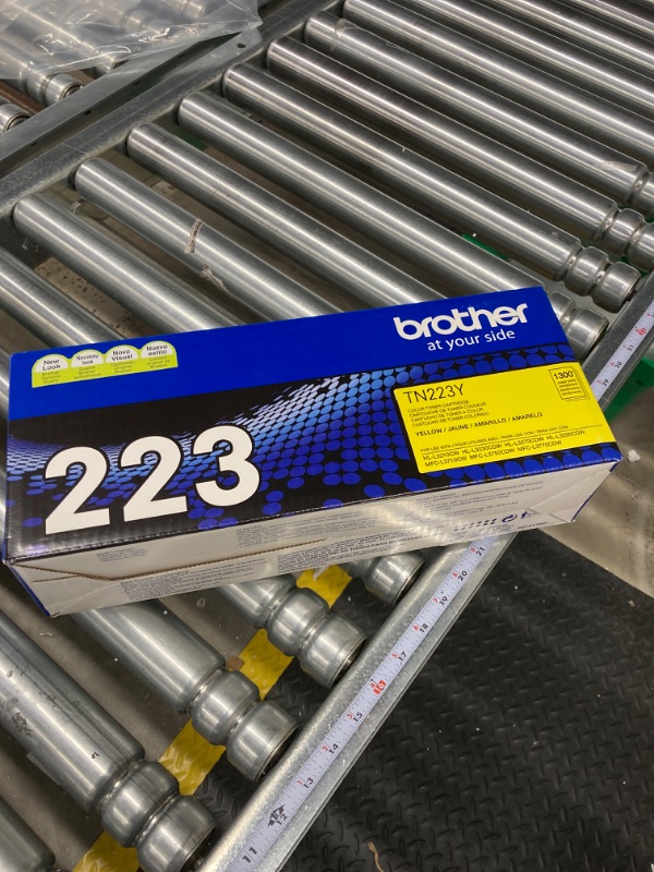 Photo 1 of Brother Genuine TN223Y, Standard Yield Toner Cartridge, Replacement Yellow Toner, Page Yield Up to 1,300 Pages, TN223, Amazon Dash Replenishment Cartridge