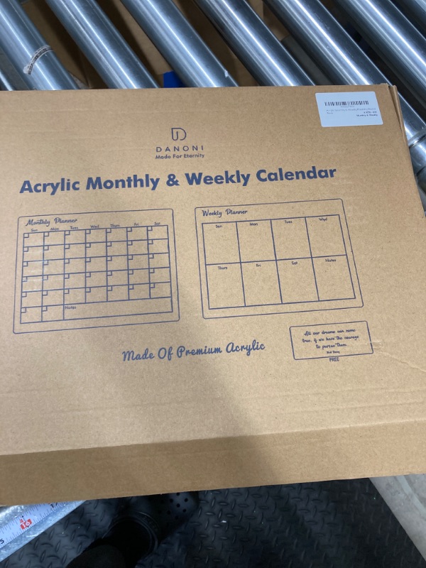 Photo 4 of  Acrylic Magnetic Monthly and Weekly Calendar for Fridge, Reusable Clear 2 Set Dry Erase Menu Planner for Kitchen, 16"x12" Whiteboard Planner with 8 Markers Holder
