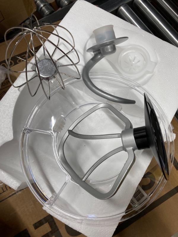 Photo 3 of ***** NONFUNCTIONAL***** *****PARTS ONLY***** Facelle Electric Stand Mixer, 660W 6 Speed Kitchen Mixer with Pulse Button, Attachments include 6.5 Quart Bowl, Dishwasher Safe Beater, Dough Hook, Whisk & Splash Guard for Baking,Cakes,Cookie(Silver)