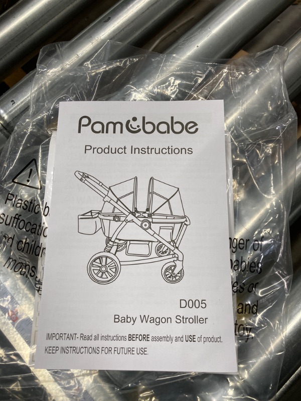 Photo 4 of Pamo Babe All-Terrain Wagon Stroller Tandem Stroller
