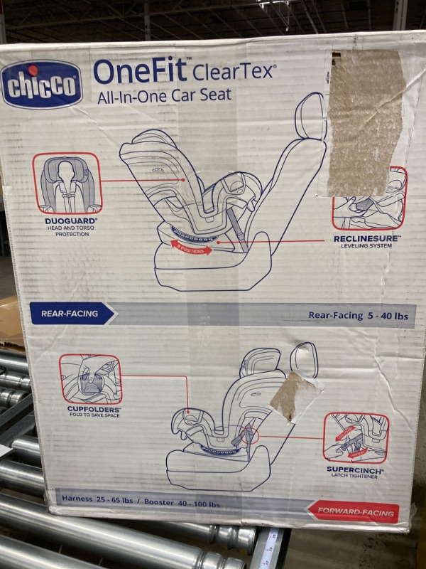 Photo 9 of Chicco OneFit ClearTex All-in-One Car Seat, Rear-Facing Seat for Infants 5-40 lbs, Forward-Facing Car Seat 25-65 lbs, Booster 40-100 lbs, Convertible Car Seat | Obsidian/Black