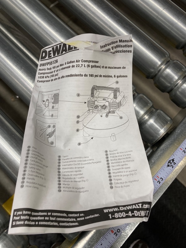 Photo 3 of DEWALT Pancake Air Compressor, 6 Gallon, 165 PSI (DWFP55126)