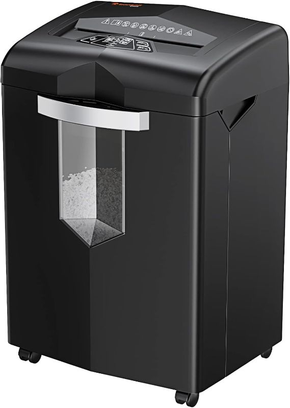 Photo 1 of Bonsaii Heavy Duty Paper Shredder, 24 Sheet 60 Mins Large Office Crosscut Shredder for Commercial Use, Anti-Jam System & P-4 High Security Supports CD/Credit Cards/Staples, 7 Gal Pullout Bin C144-D
