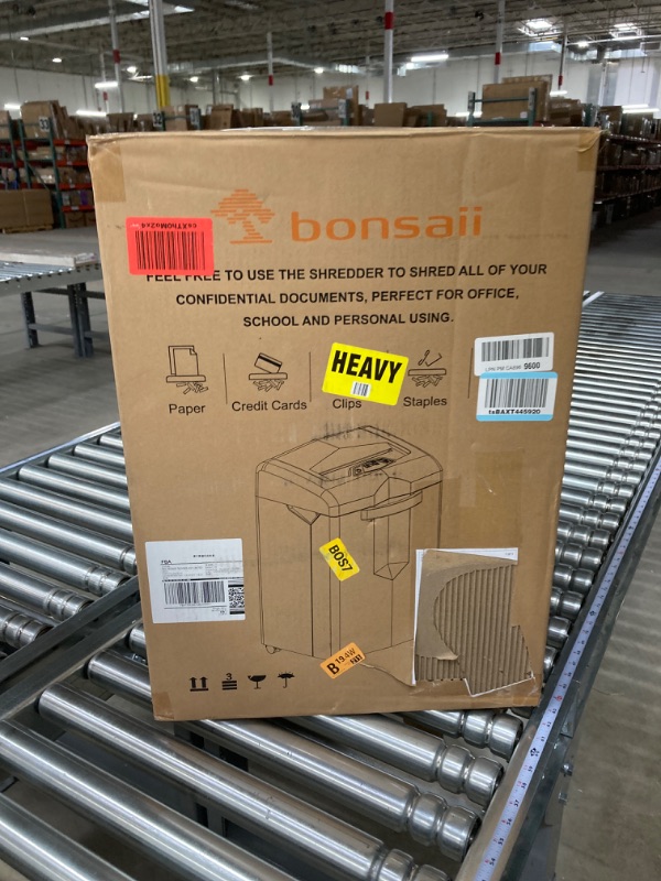 Photo 7 of Bonsaii Heavy Duty Paper Shredder, 24 Sheet 60 Mins Large Office Crosscut Shredder for Commercial Use, Anti-Jam System & P-4 High Security Supports CD/Credit Cards/Staples, 7 Gal Pullout Bin C144-D
