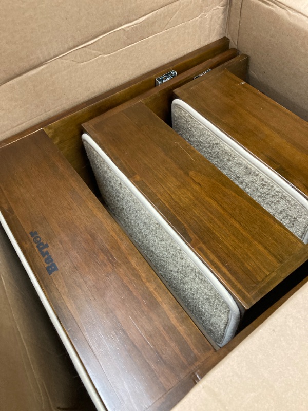 Photo 1 of 21" Dog Stairs Pet Steps Foldable - Stylish 3-Tier Steps for Dogs, Cats - No Install Needed - Ideal for Beds, Sofas, Couches - Supports Small/Medium/Large/Older/Injured Pets up to 200lbs Brown