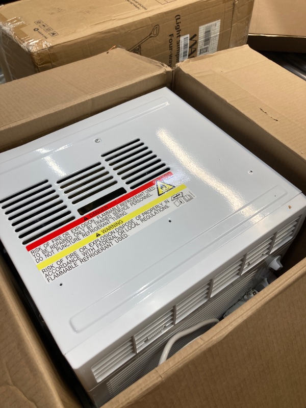 Photo 2 of ***DOES NOT BLOW COLD AIR, PARTS ONLY*** GE Window Air Conditioner Unit, 5,000 BTU for Small Rooms up to 150 sq ft. with Manual Adjustable Fan and Cooling Settings, Perfect for Small Bedroom or Living Room, Easy Install Kit Included, White Mechanical Cont