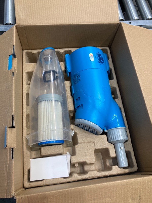 Photo 2 of U.S. Pool Supply Octopus Handheld Pool Vacuum Cleaner - Cordless, Rechargeable, Powerful 2-Speed Suction, Dual Filtering, Scrub Brush Head, Cleans Removes Debris, above-Ground, In-Ground Pools, Spa