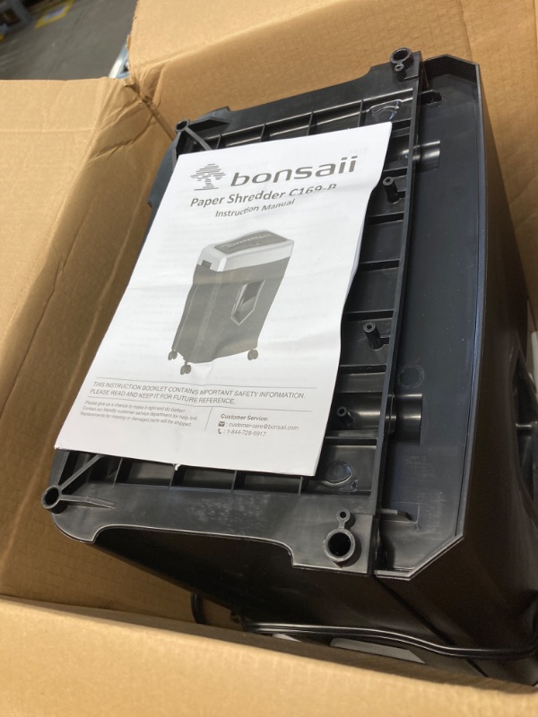 Photo 2 of Bonsaii 15-Sheet Office Paper Shredder, 40 Mins Heavy Duty Shredder for Home Office, Crosscut Shreder with Anti-Jam System & P-4 High Security Supports CD/Credit Cards/Staple,5 Gal Pullout Bin C169-B 1 5 Sheet-40 mins