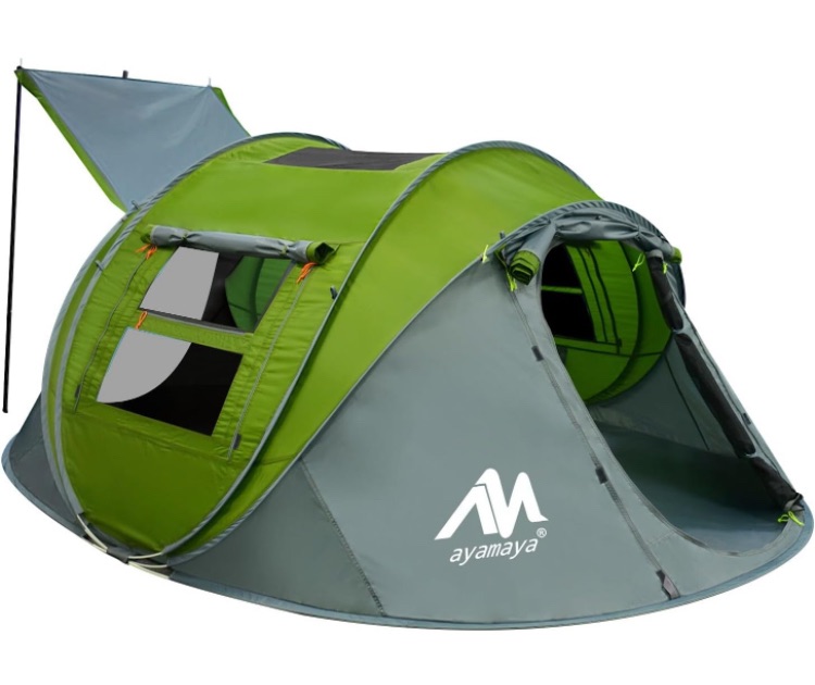 Photo 1 of 4 Person Pop Up Tents for Camping - AYAMAYA Waterproof Instant Family Tents 