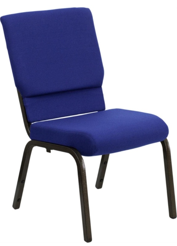 Photo 1 of ***SEE NOTES***Stacking Church Chair in Navy Blue Fabric Set of 4 