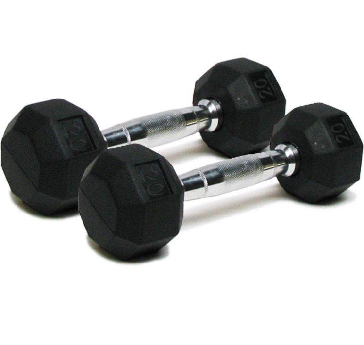 Photo 1 of Dumbbells Hand Weights Set of 2 - Rubber Hex Chrome Handle Exercise & Fitness Dumbbell for Home Gym Equipment Workouts Strength Training Free Weights for Women, Men