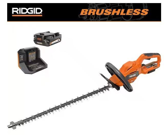 Photo 1 of 18V Brushless Cordless Battery 22 in. Hedge Trimmer with 2.0 Ah Battery and Charger