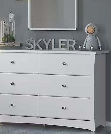 Photo 1 of 6-Drawer Crescent White Dresser