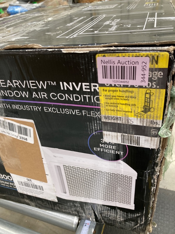 Photo 1 of GE Profile ClearView Inverter Window Air Conditioner Unit, 10,300 BTU, U-Shaped Adjustable Depth, Energy Efficient Cooling up to 450 sq ft., Ultra Quiet, SMART Home Capable, Includes Remote, White 10300 BTU Inverter White