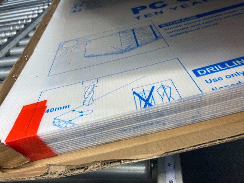 Photo 2 of 14 Pieces 4' x 2' x 0.16'' Polycarbonate Greenhouse Panels Twin-Wall Polycarbonate Panels Waterproof UV Protected Reinforced Clear Sheets, Panels use for Greenhouse, Outdoor, Plant Stand Roof 14pcs (0.16" x 4' x 2' )