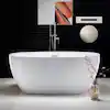 Photo 1 of Arras 59 in. Acrylic FlatBottom Double Ended Bathtub with Brushed Nickel Overflow and Drain Included in White