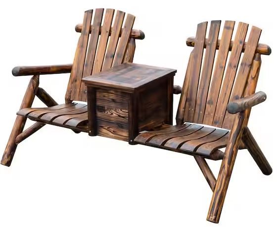 Photo 1 of Brown Wood Double Adirondack Chair for 2 People with Insert Ice Bucket
***ice bucket only***