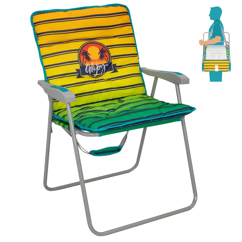 Photo 1 of #WEJOY Oversized Folding Chair High Back Lawn Chair Portable Outdoor Chair for Adult(Orange/Green)
