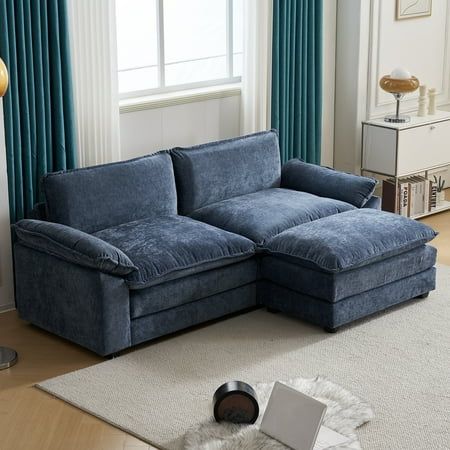 Photo 1 of *** ONLY BOX 2 **** WE DO NOT HAVE BOX 1 ****Ktaxon 86 W Sectional Sofa Modern Convertible Couch with Double Cushions L Shaped Sofa with Reversible Chaise Chenille Fabric Sofa Set with 2 Wider
