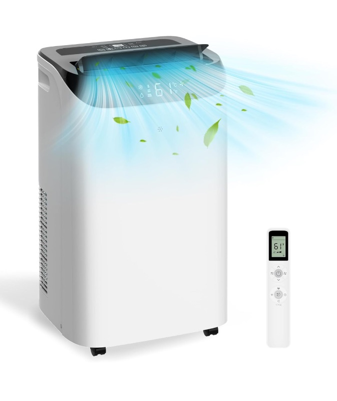 Photo 1 of 14,000 BTU Portable Air Conditioner Cools Up to 700 Sq.Ft, 3-IN-1 Quiet Portable AC Unit with Remote Control & Installation Kits for Large Room, Campervan, Office, Temporary Space