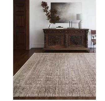 Photo 1 of Becki Owens Margaret Taupe Damask 5 ft. x 8 ft. Washable Indoor/Outdoor Area Rug
