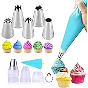 Photo 1 of 2 PACK Suuker Piping Bags and Tips Set, Large Pastry Tips and Pastry Bags, Frosting Piping Kit, Reusable Piping Bags, Cake Decorating Tools Supplies for Cookie Icing, Cupcake