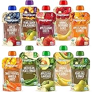 Photo 1 of Happy Baby Organics Stage 2 Baby Food Pouches, Gluten Free, Vegan & Healthy Snack, Clearly Crafted Fruit & Veggie Puree, Fruit & Veggie Variety Pack, 4 Ounces (Pack of 10)