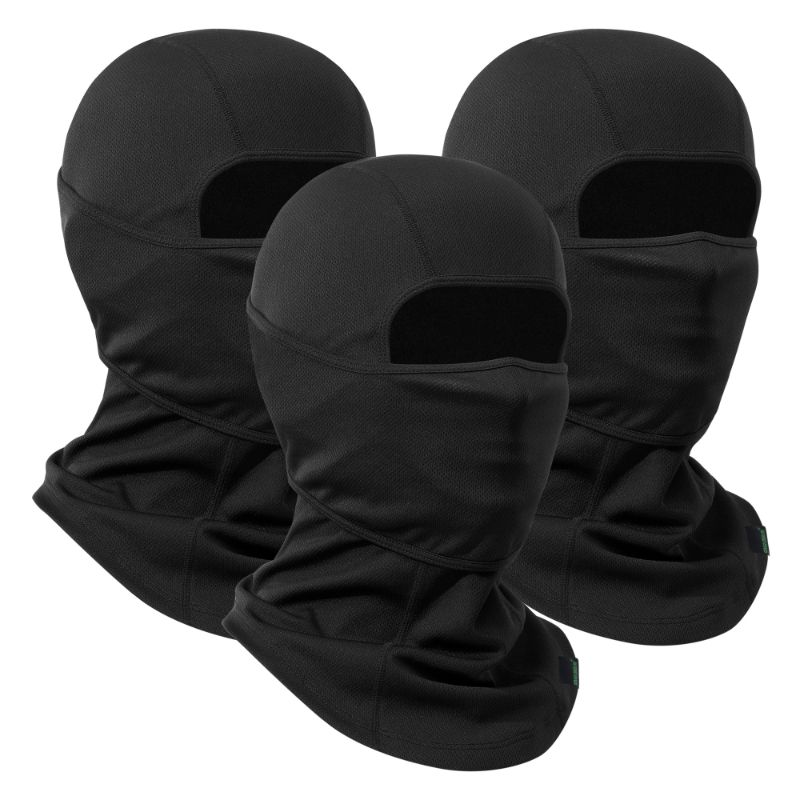 Photo 1 of Balaclava Ski Mask 3 Pieces Full Face Cover for Men and Women Sun Protection Breathable shiesty mask for Skiing One Size-Medium Black+black+black.