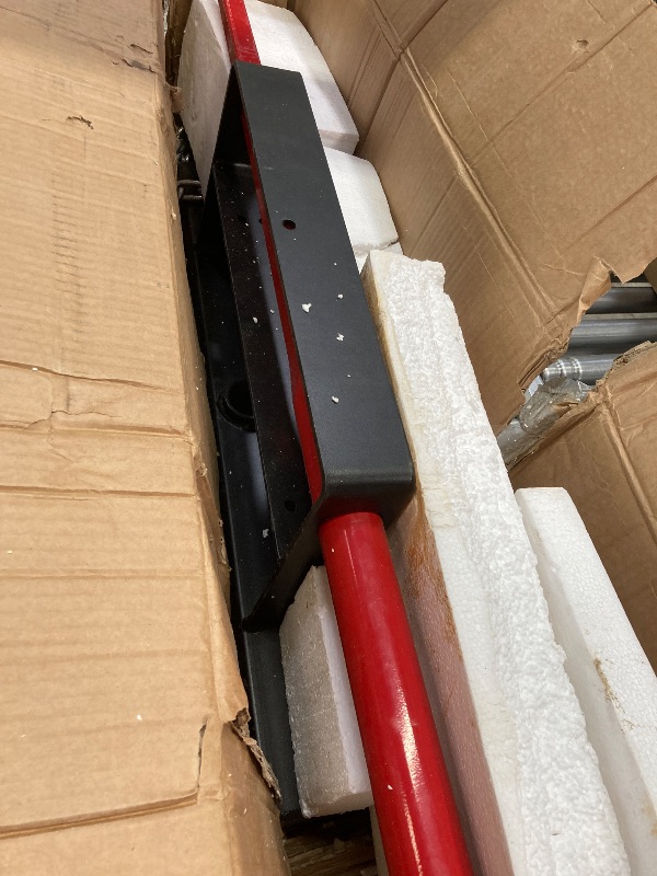 Photo 1 of ***MISSING PARTS****Garvee 49" Hay Spear,Bale Spear 4000lbs Capacity,Skid Steer Loader Tractor Bucket Attachment Quick Attach for Bobcat Tractors,2pcs 17.5" Stabilizer Spears Red Black