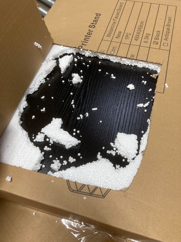 Photo 1 of PAG 3 Tier Desktop Printer Stand with Storage, Paper Storage Holder Rack for Desk, Wooden Printer Organization for Home/Office, Black