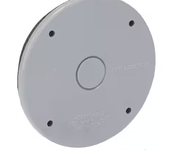 Photo 1 of 4 in. Round Blank Non-Metallic Weatherproof Cover, Gray