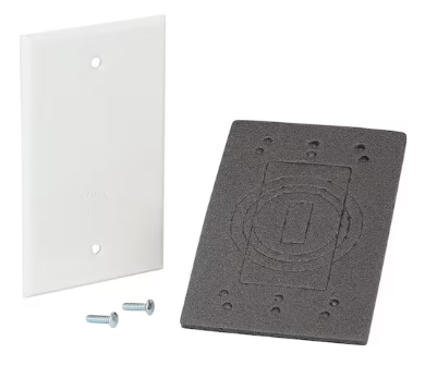 Photo 1 of 1-Gang Blank Metallic Weatherproof Cover, White