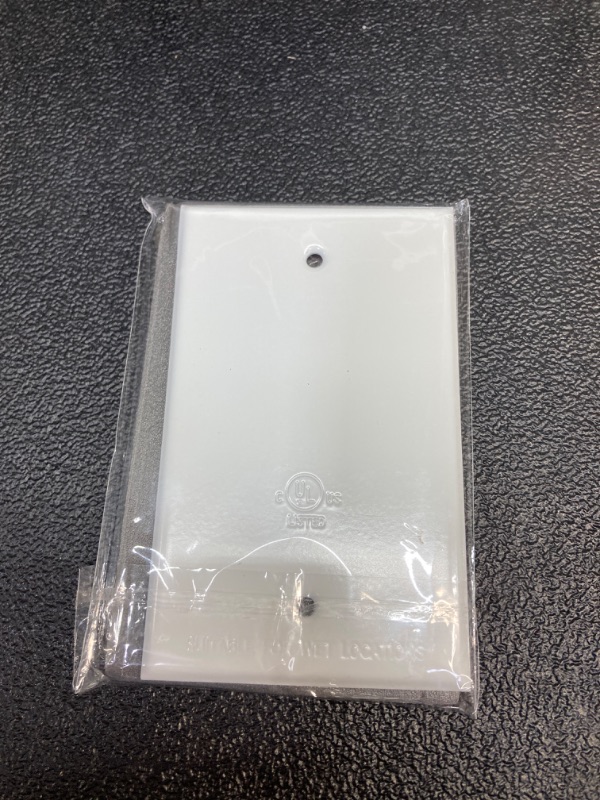 Photo 3 of 1-Gang Blank Metallic Weatherproof Cover, White