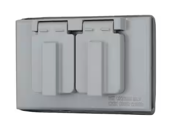 Photo 1 of 1-Gang Duplex Outlet Metallic Weatherproof Cover, Gray
