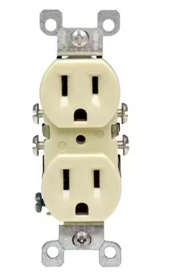 Photo 2 of 20 Amp Commercial Grade Duplex Outlet, Light Almond (1pk) | 15 Amp CO/ALR Duplex Outlet, Ivory (3pk)
